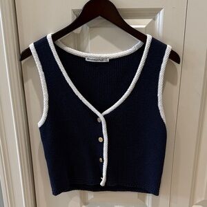 Abercrombie & Fitch Navy Blue Knit Tank Top